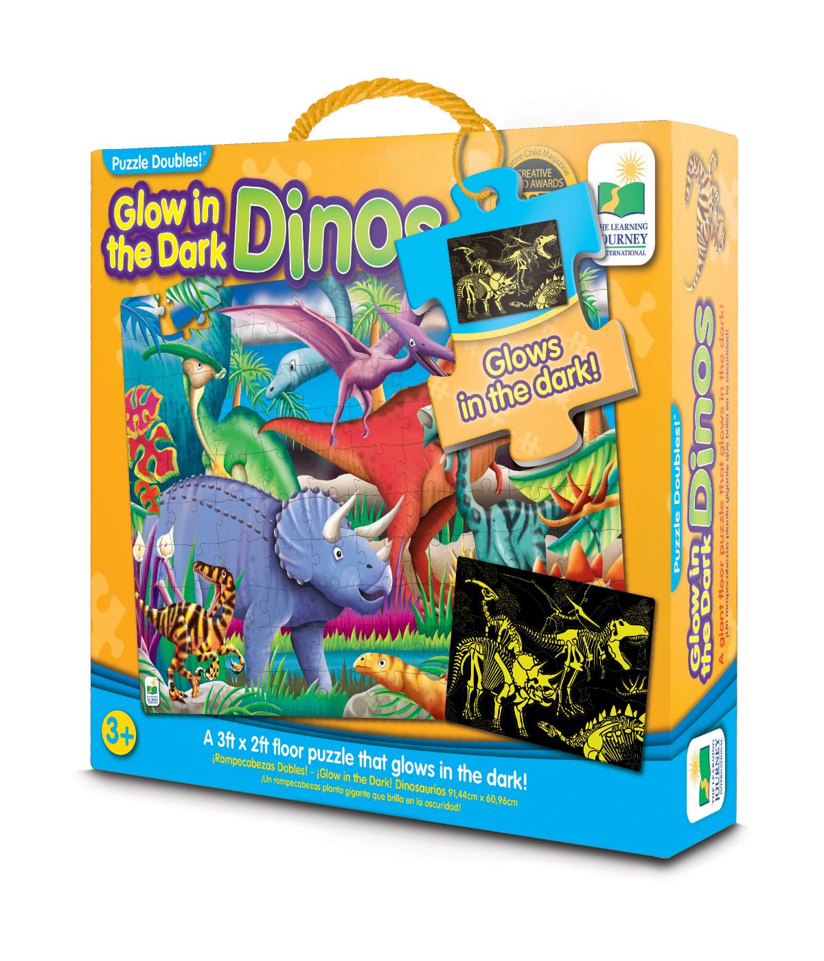  Puzzle Doubles! - Glow in the Dark Dinos: 100 Pcs Multi - Multi - Bonton