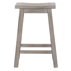 24" Solid Wood Saddle Counter Stool