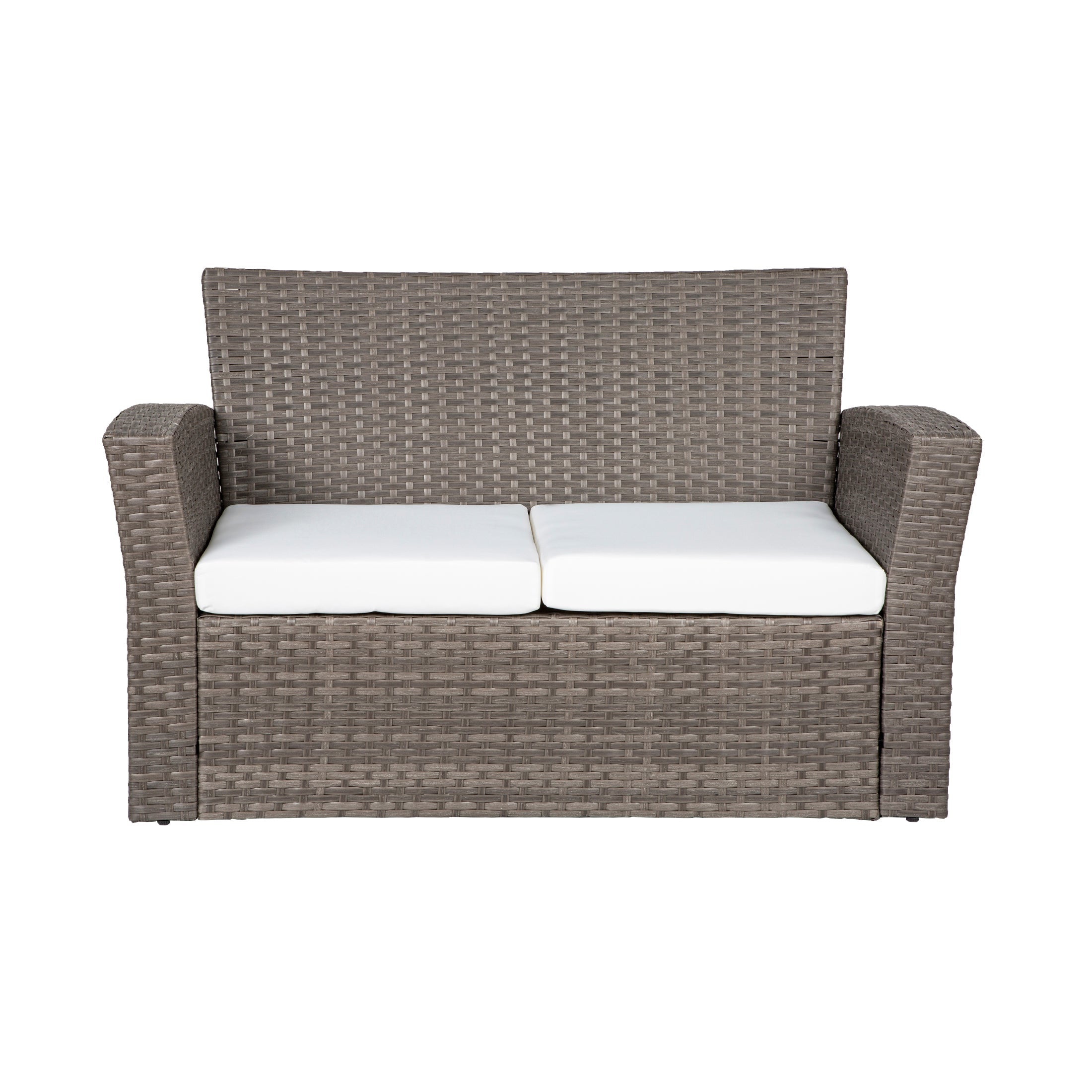  Westin Furniture 4-Piece Conversation Outdoor Patio Sofa Set with Cushions - Brown/Beige - Bonton