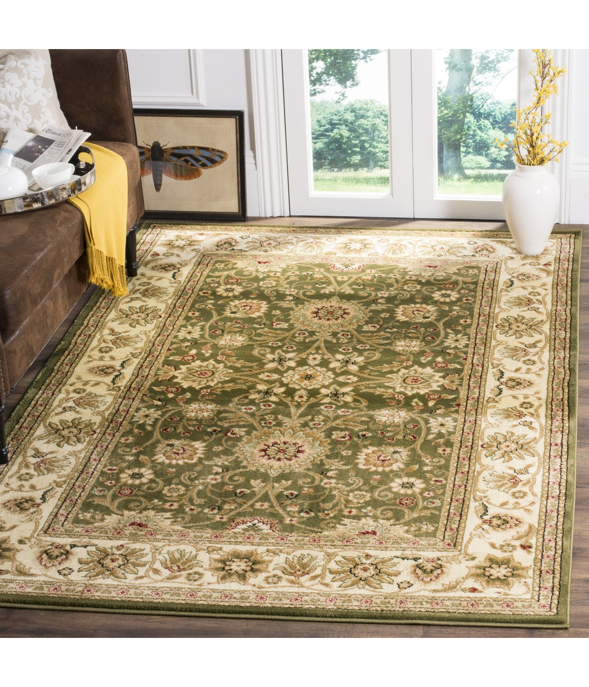  Safavieh Lyndhurst 212 Sage/Ivory Rug - Sage/Ivory - Bonton