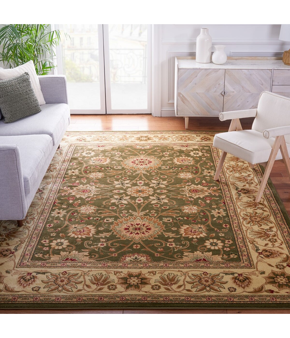  Safavieh Lyndhurst 212 Sage/Ivory Rug - Sage/Ivory - Bonton