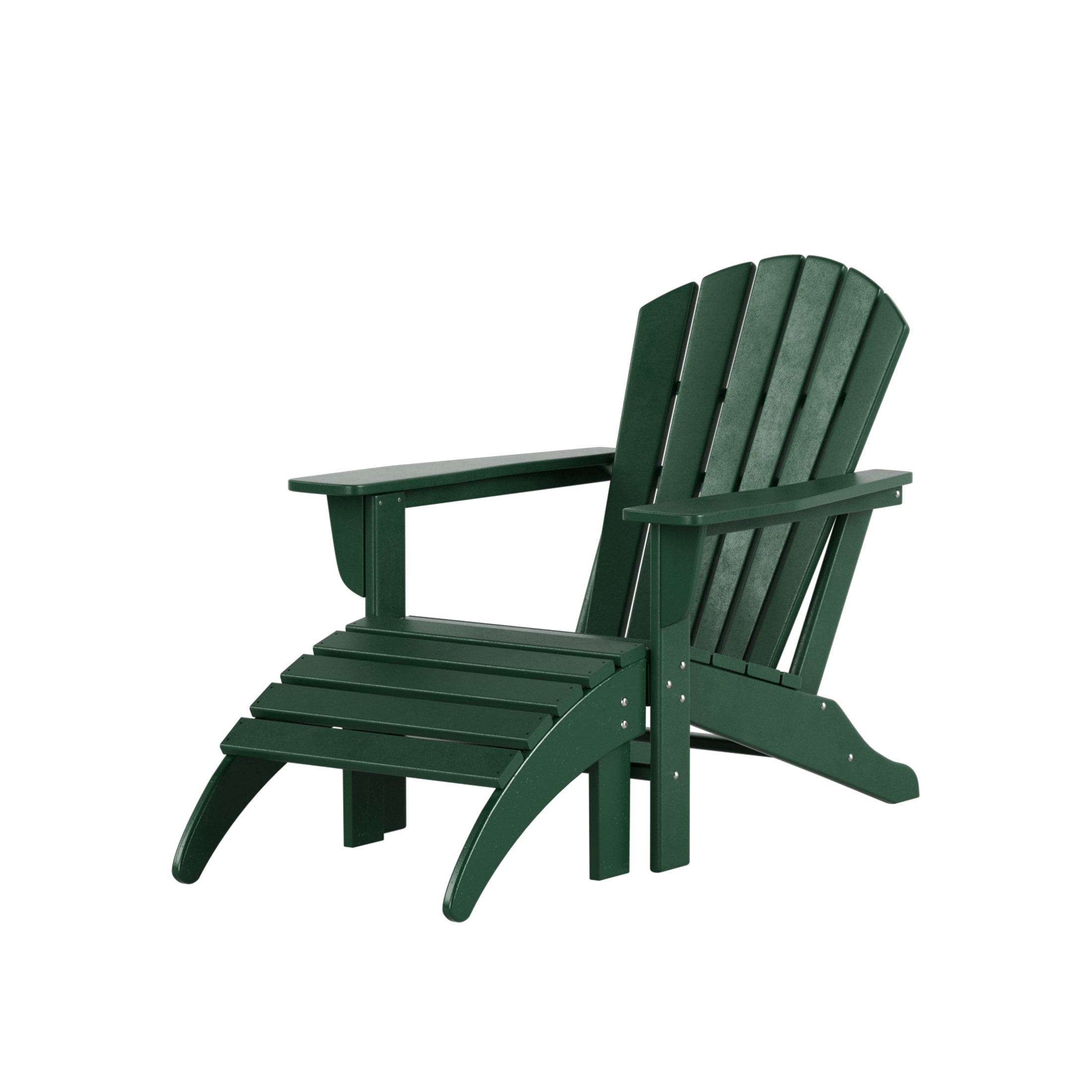  Westin Furniture Altura Outdoor Adirondack Chair with Ottoman 2-Piece Set - Gray - Bonton