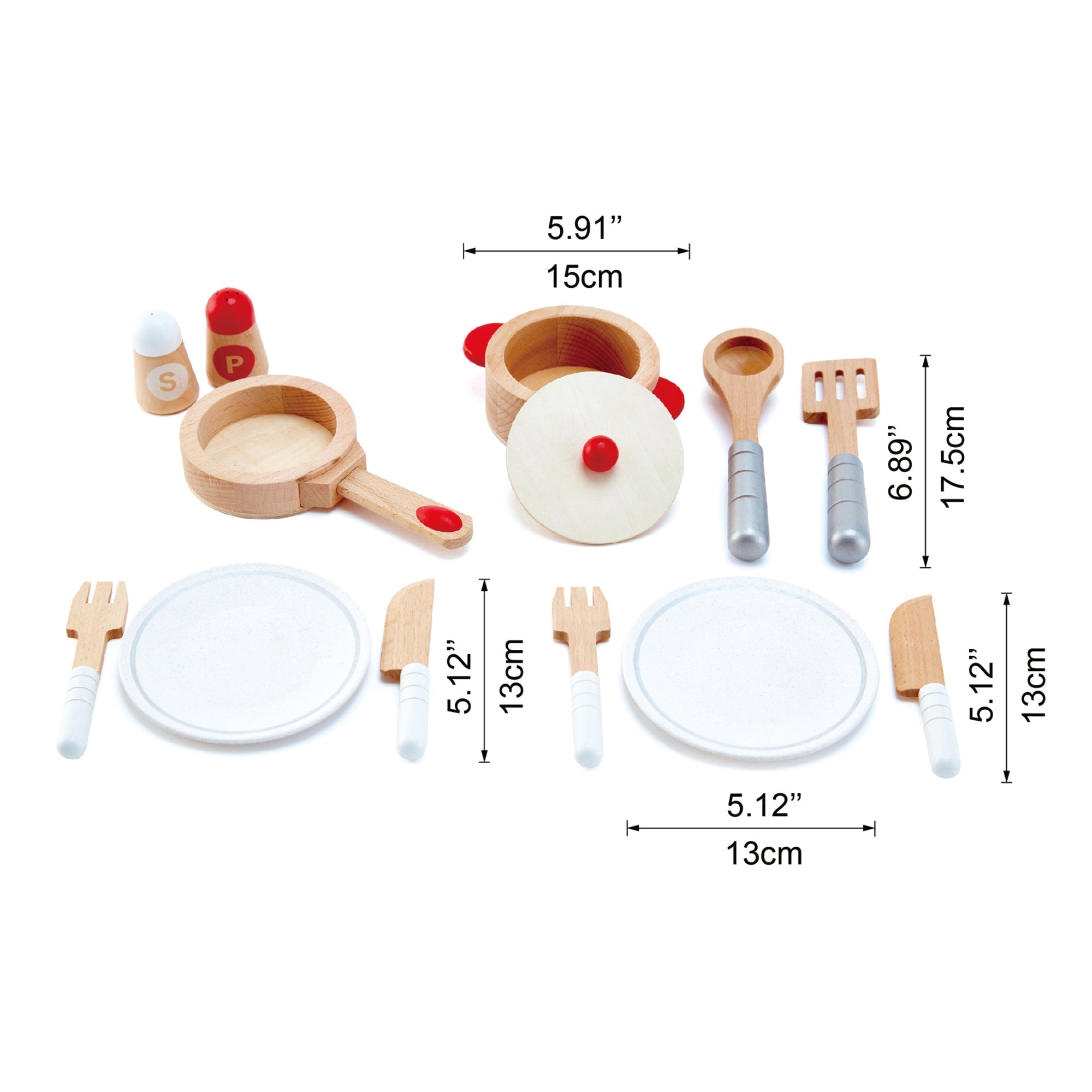  Hape Hape Cook & Serve Wooden Kitchen Accessory Playset - Multi - Bonton