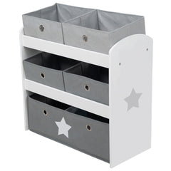 Multi-Bin Toy Organizer/Storage Cabinet W/ 5 Fabric Boxes