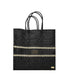  Lola's Bag Medium Black Beige Line Striped Tote Bag - Black - Bonton