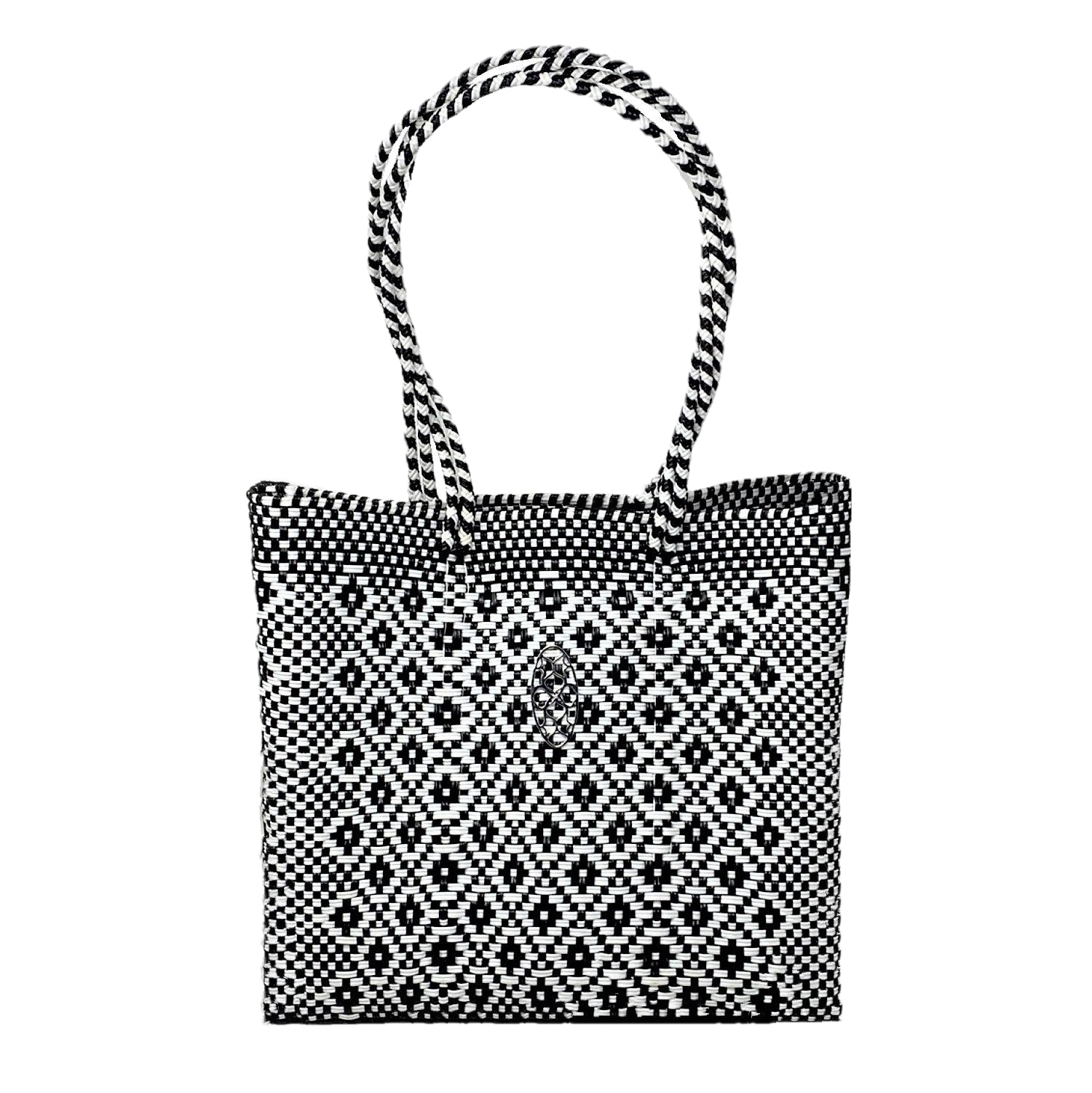  Lola's Bag Medium Black White Aztec Tote - White - Bonton