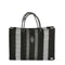 Travel Black Silver White Stripes Book Tote Bag And Clutch