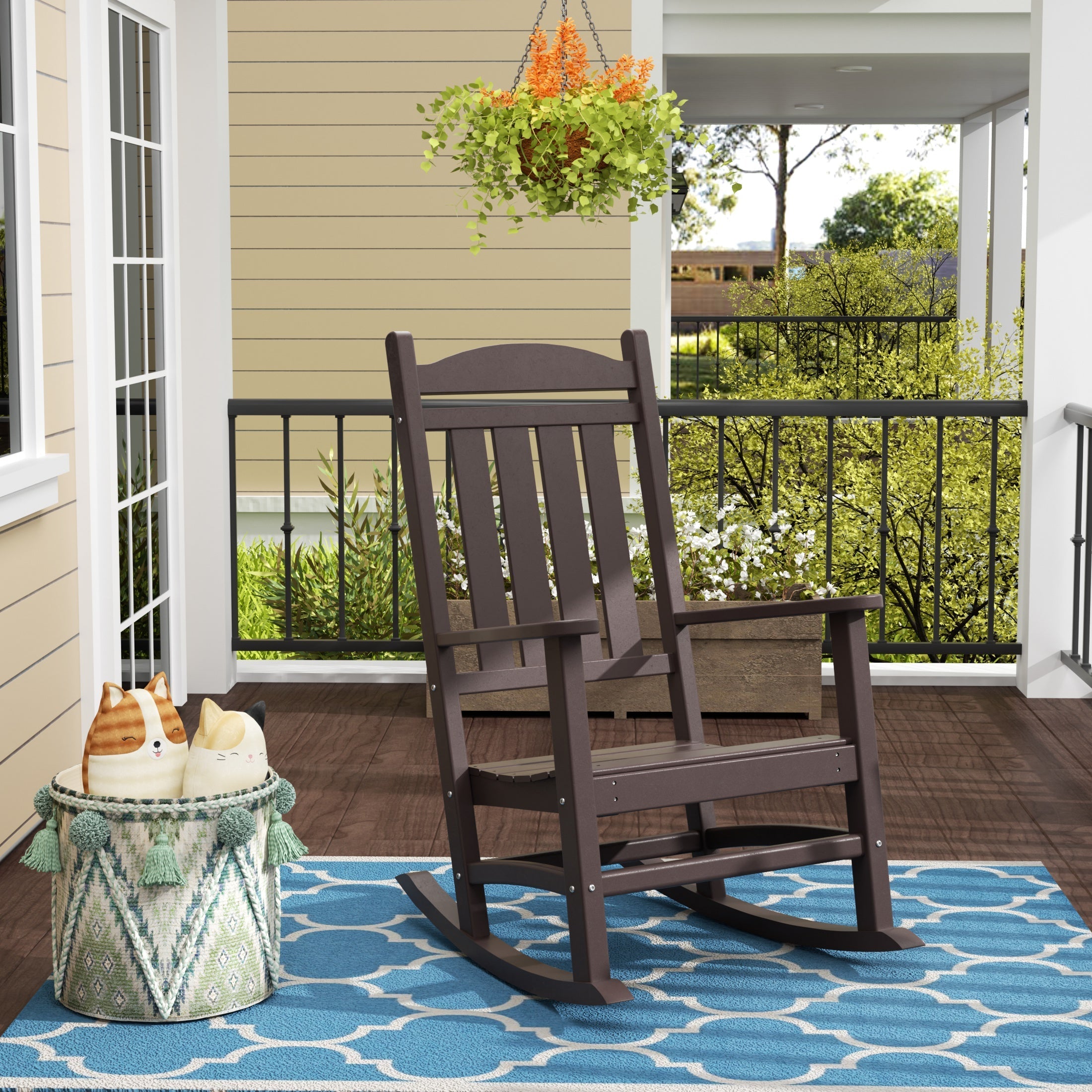  Westin Furniture Laguna Classic Porch Rocking Chair - Weathered Wood - Bonton