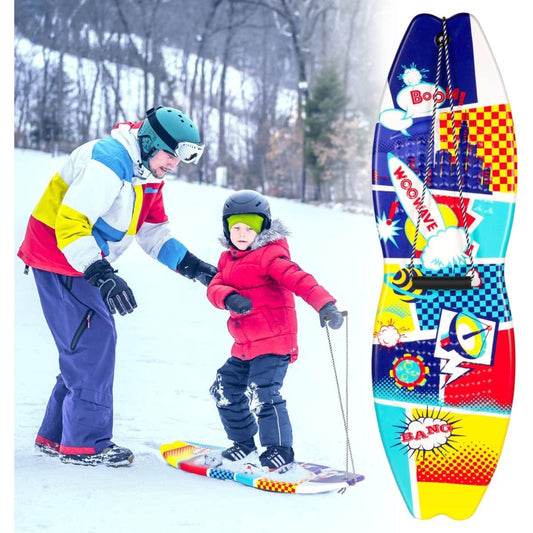 Snowfun: 42.5" Snowboard Foam - Soft Winter Snow Sled for Kids & Adults, Beginner Snowboarders, Quality Construction, Stable Ride-Multi-One Size-2