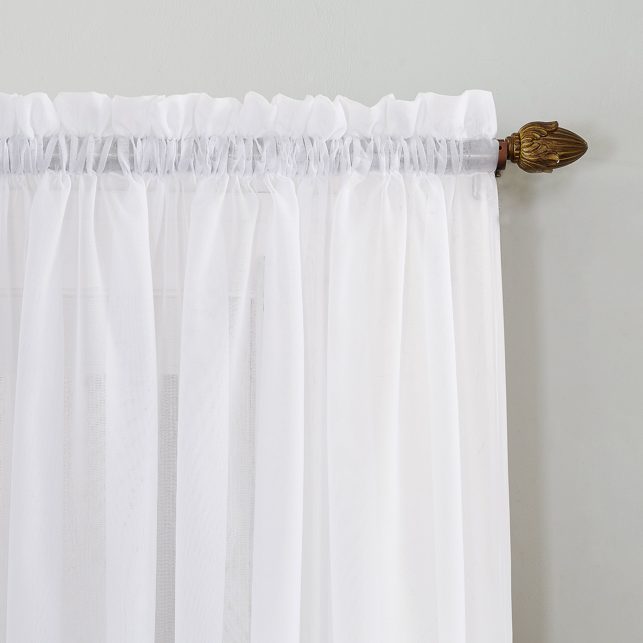  No. 918 Circe Voile Sheer Rod Pocket Curtain Panel - White - Bonton