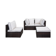 4-Piece Outdoor Patio Sofa Sectional with Back Cushions