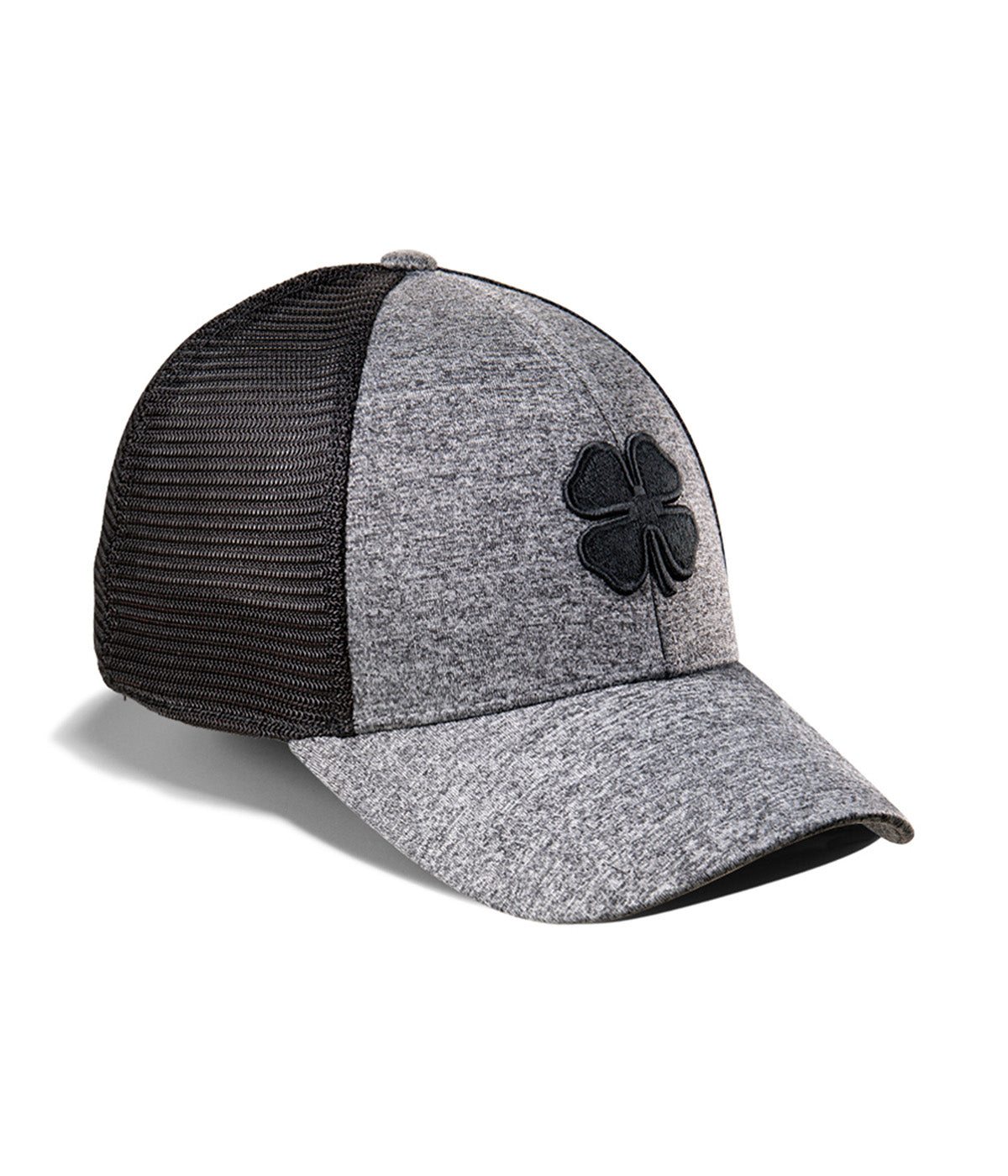  Black Clover Enterprises LLC Lucky Heather Mesh Grey Fitted Hat - Heather Grey / Black Clover - Bonton