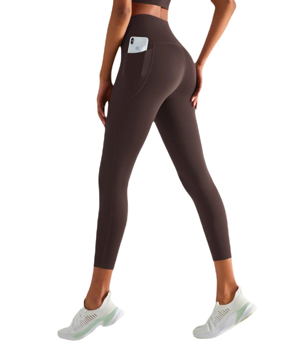  Style Luxe Activewear Lux High-Waist Legging with Pockets - Brown - Bonton