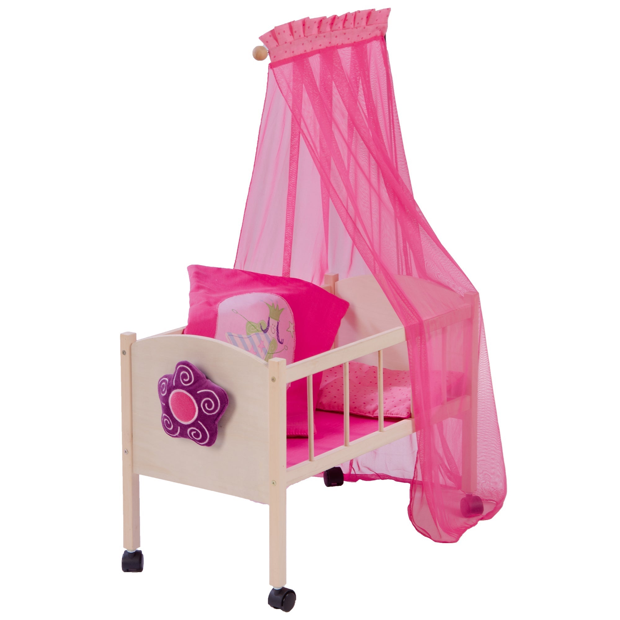  Roba-Kids Baby Doll Canopy Bed Set in Pink, Kids Ages 3+ - Multi - Bonton