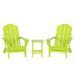 3-Piece Outdoor Patio Adirondack Conversation Seating Set