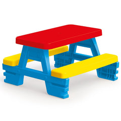 Dolu: Big Plastic Picnic Table For 4 - Blue, Red, Yellow - Indoor & Outdoor Use, 44lb Capacity, 44x77x71",  Designed For Toddlers & Kids Ages 2+-Multi-One Size-1