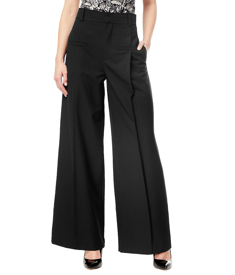 Marcia Fly Front Wide Leg Pant With Pleated Detail