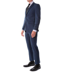 Men's Modern Fit Suits Two Piece Two Button Notch Lapel Suit Navy