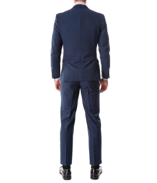 Men's Modern Fit Suits Two Piece Two Button Notch Lapel Suit Navy