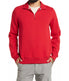  TAILORBYRD Quarter Zip Luxe Fleece Pullover Deep Red - Deep Red - Bonton