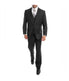  Men's Modern Fit Suits Three Piece Two Button Notch Lapel Suit Black - Black - Bonton