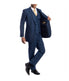  Men's Modern Fit Suits Three Piece Two Button Notch Lapel Suit Indigo Blue - Indigo Blue - Bonton