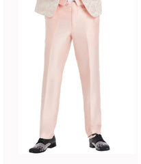 Men's Paisley Suits Shawl Collar Suit With Double Breasted Satin Vest & Satin Pants Pink