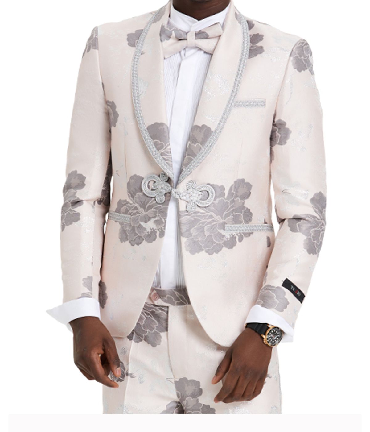  Men's Floral Suit With Matching Pants 2 PC Suits Blush - Blush - Bonton