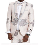 Men's Floral Suit With Matching Pants 2 PC Suits Blush