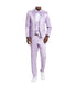  Men's Sharkskin Suit With Double Breast Vest Lavender - Lavender - Bonton