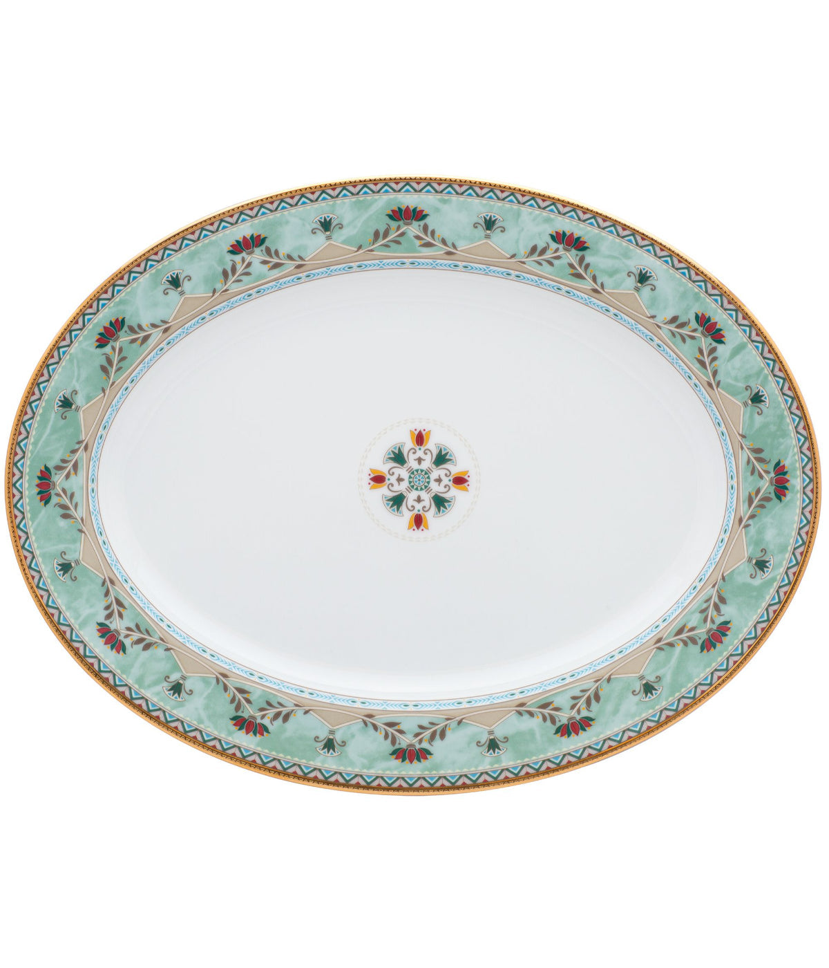  Noritake Serene Garden Oval Platter 1 - Green - Bonton