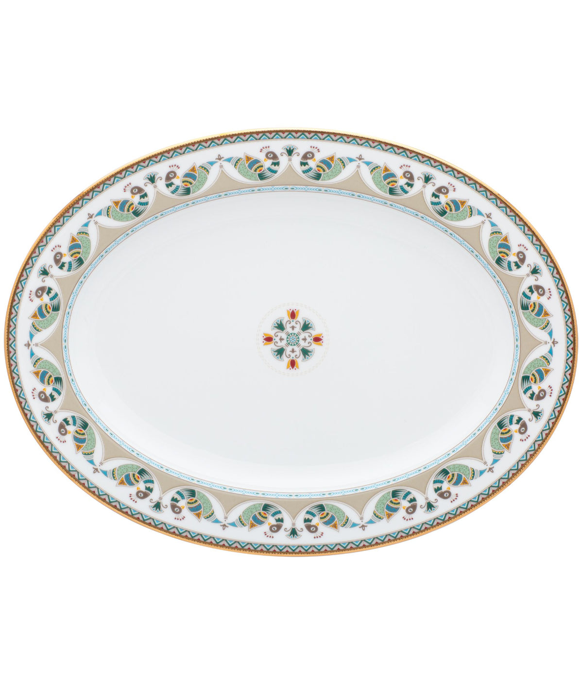  Noritake Serene Garden Oval Platter 2 - Green - Bonton