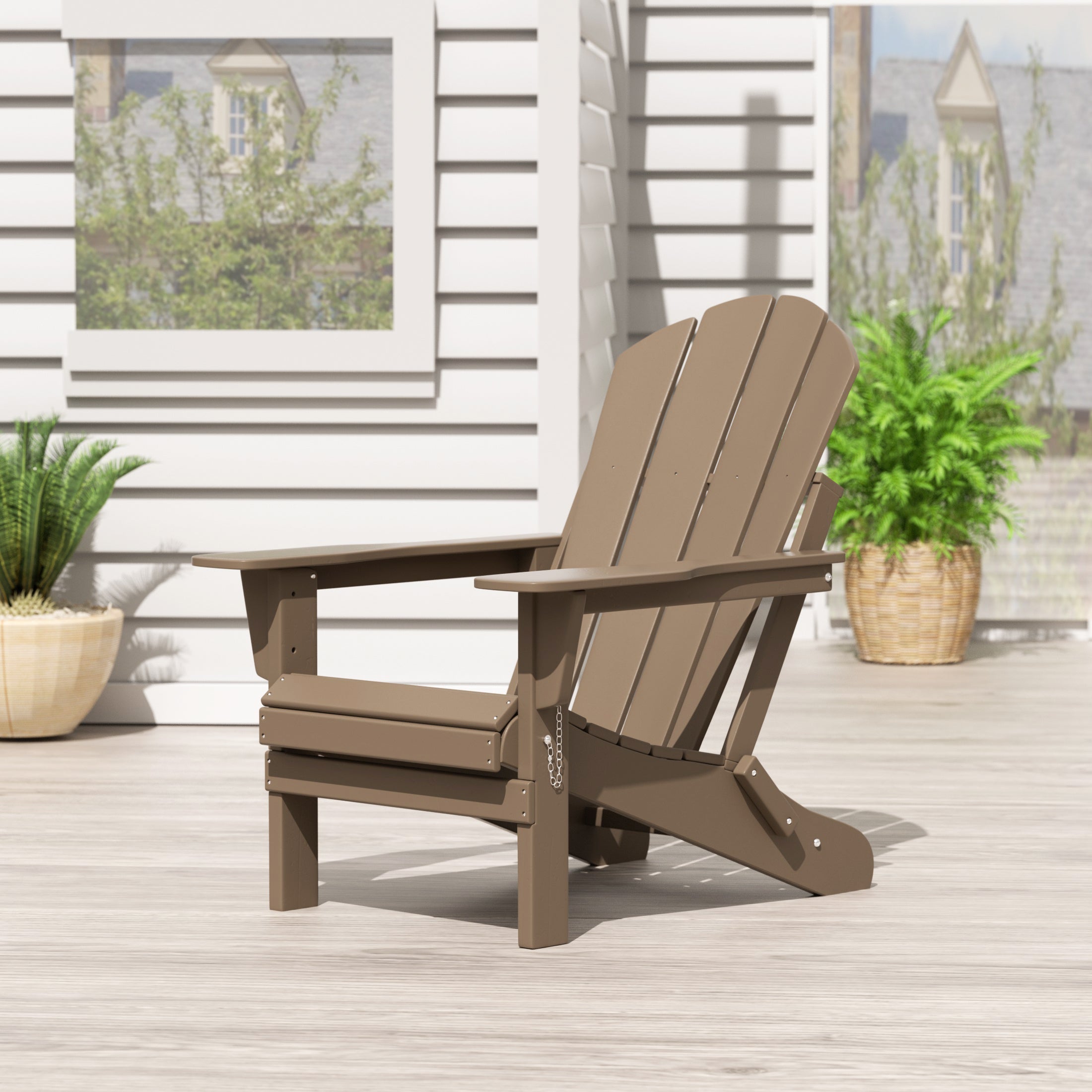  Westin Furniture Outdoor Folding Poly Adirondack Chair - Pacific Blue - Bonton