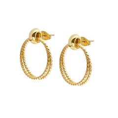 Double Drop Twisted Fashion Hoop Earrings