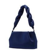 Criss Puffed Braided Strap Shoulder Bag New Navy