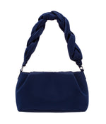 Criss Puffed Braided Strap Shoulder Bag New Navy