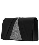 Elleme Pleated Flap Clutch With Crystal Inset Black