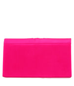 Elleme Pleated Flap Clutch With Crystal Inset Fantasy Pink