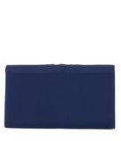 Elleme Pleated Flap Clutch With Crystal Inset Navy