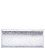 Kitt Sunburst Crystal Pattern Flap Clutch True Silver
