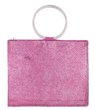 Sadia Squares Crystal Double Ring Tote Ultra Pink