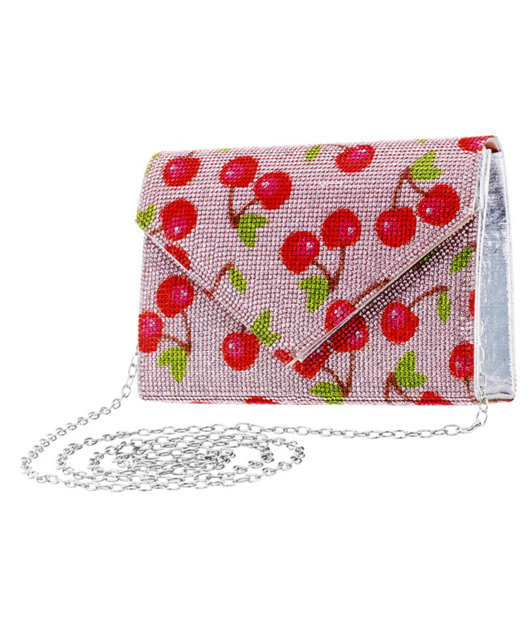 Snickle Fruit Print Crossbody Bag Cherry Pink Multi