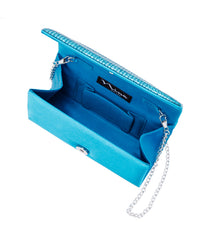 Whinn Squares Crystal Flap Bag With Metal Handle Cielo