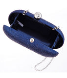 Xio All Over Crystal Minaudiere Navy