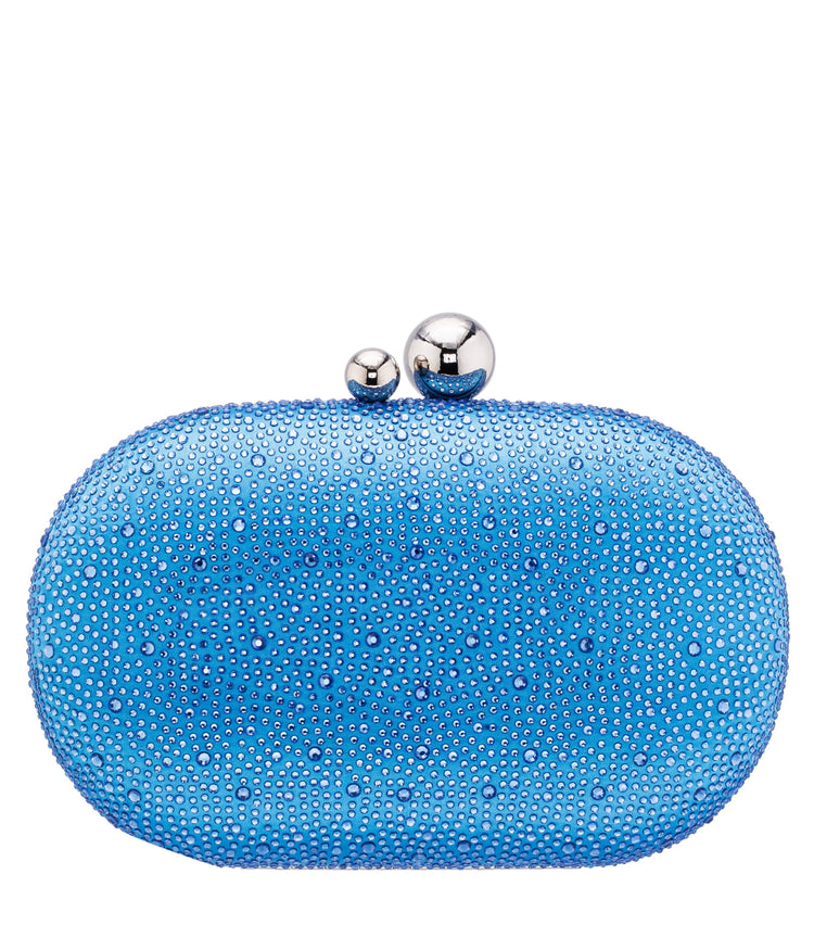Xio All Over Crystal Minaudiere Skyblue
