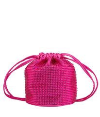 Zeny All Over Crystal Drawstring Bag Fantasy Pink