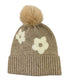  Flower Pom Beanie - Camel - Bonton