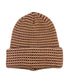  Checkered Cuff Beanie - Camel - Bonton