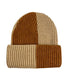  Knit Checkered Beanie - Camel - Bonton