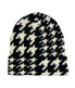  Houndstooth Cuff Beanie - Black - Bonton